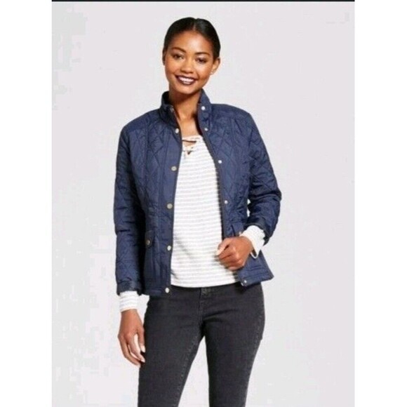A New Day Womens Dark Blue Quilted Puffer Jacket - Medium - Picture 1 of 7